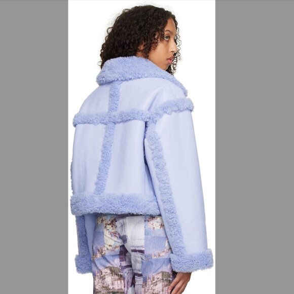 Stand Studio Kristy Jacket Blue Faux Fur Coat – Size 32/US 2 - Picture 3 of 8